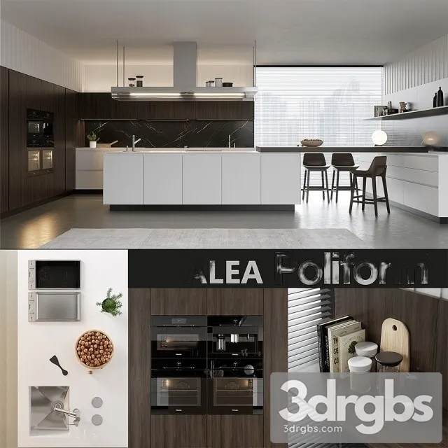 Poliform Alea 4 Kitchen 3D Model Free