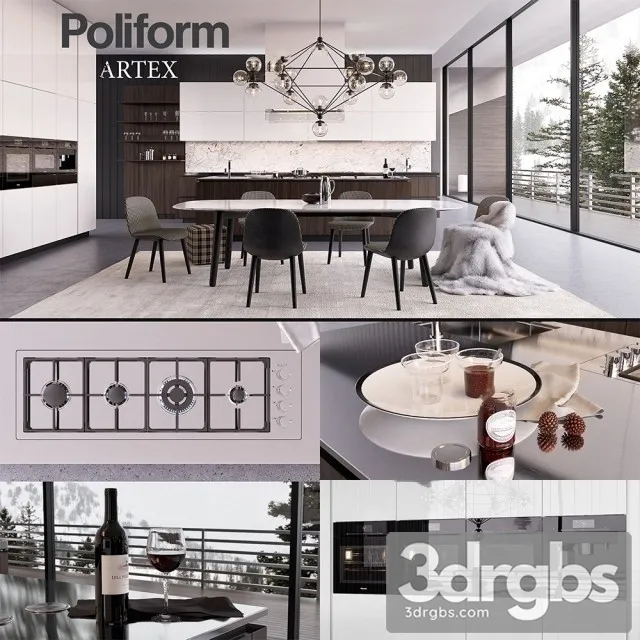 Poliform Artex 3 3D Model Free