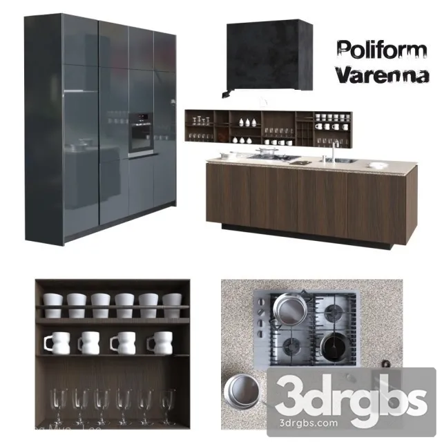 Poliform Artex Kitchen Cabinet 2 3D Model Free