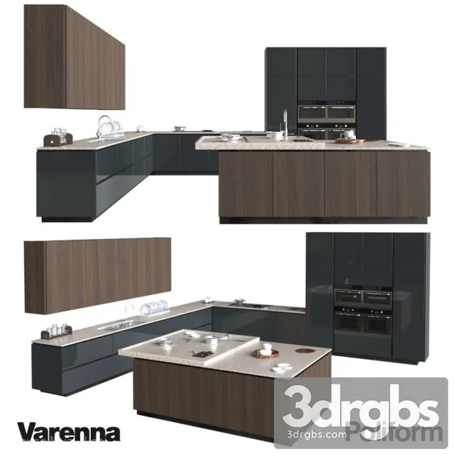 Poliform Artex Kitchen Cabinet 3D Model Free