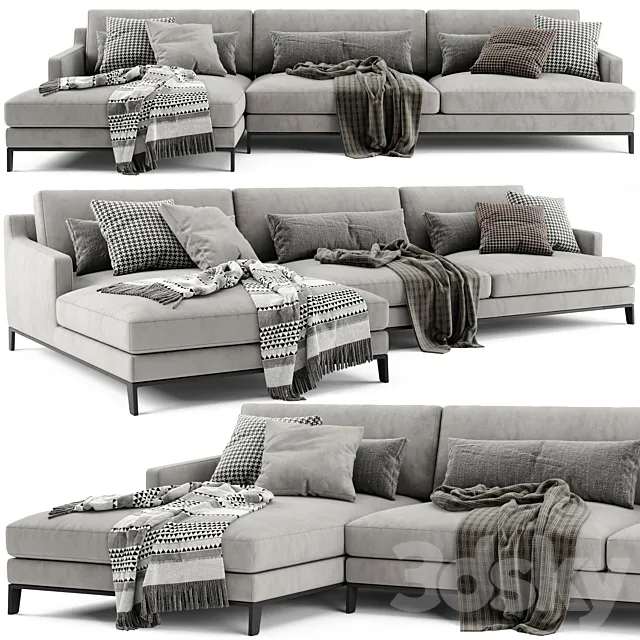Poliform Bellport Chaise Longue Sofa 3D Model