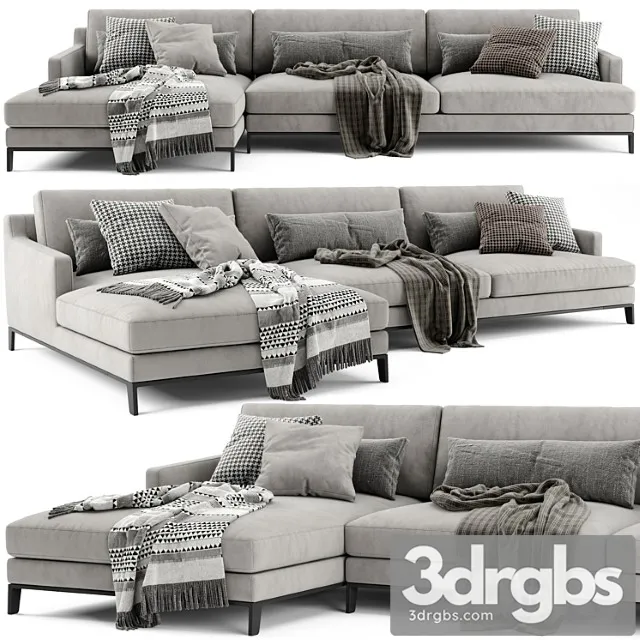 Poliform bellport chaise longue sofa