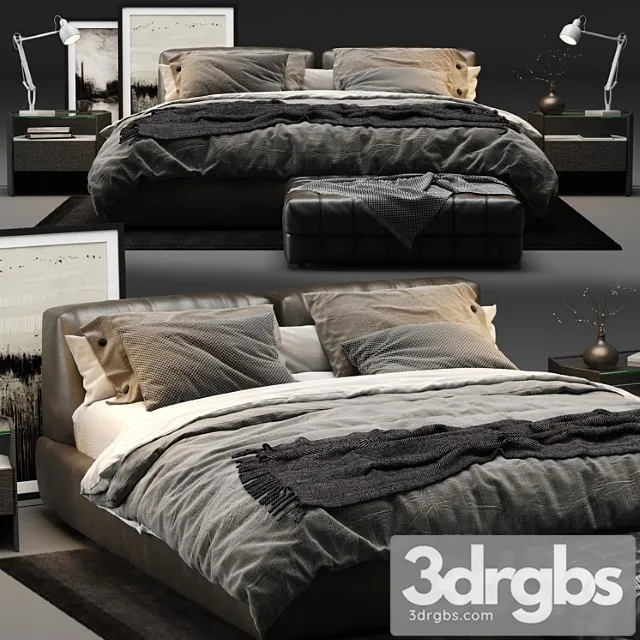 Poliform Bolton Bed 3D Model Free