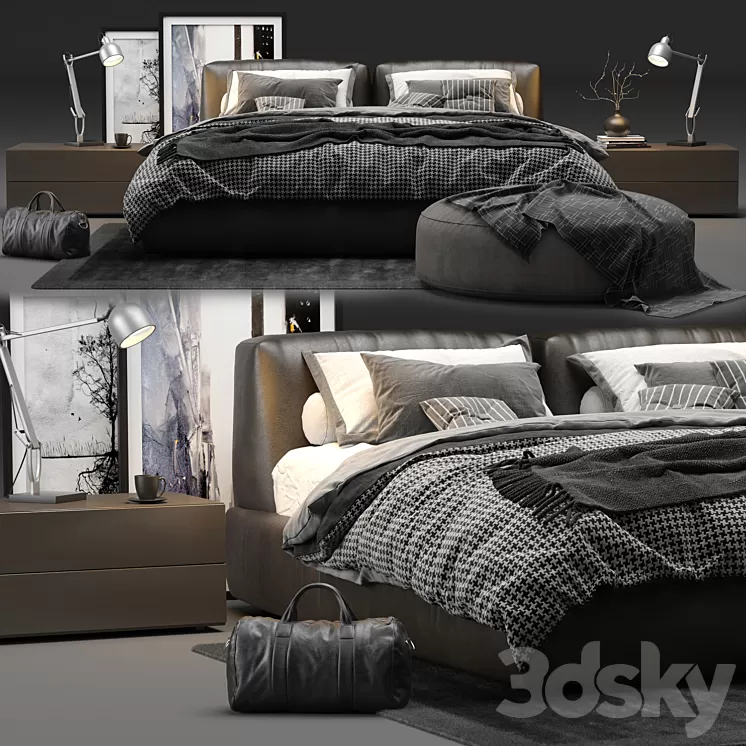 Poliform Bolton Bed 3D Model