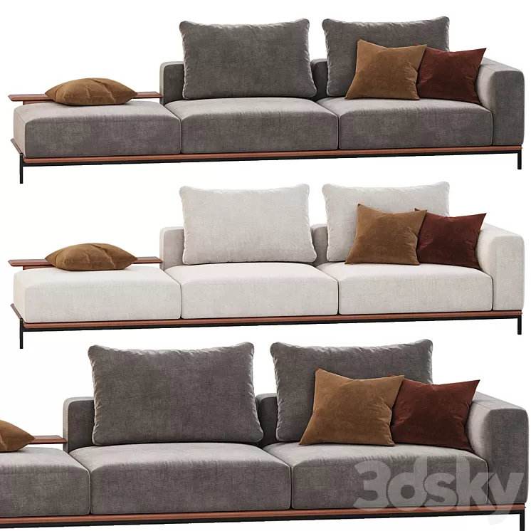 Poliform Brera sofa set 03 3D Model Free