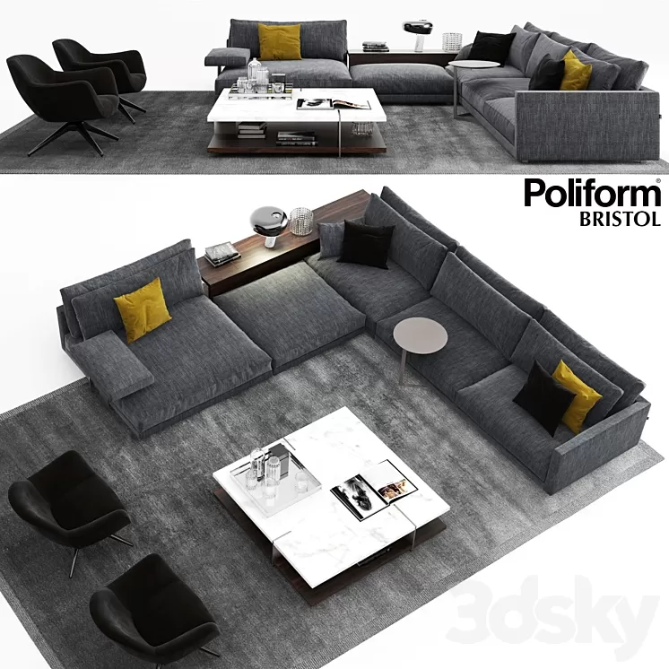 Poliform Bristol Sofa 1 3D Model