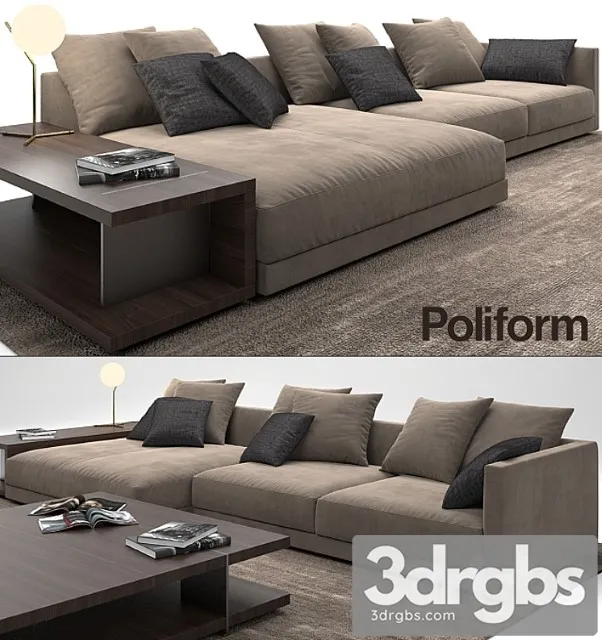 Poliform bristol sofa 3 3D Model Free