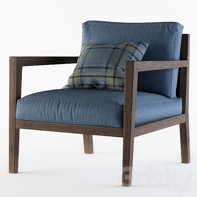 Poliform Camilla Armchair Blue 3DModel