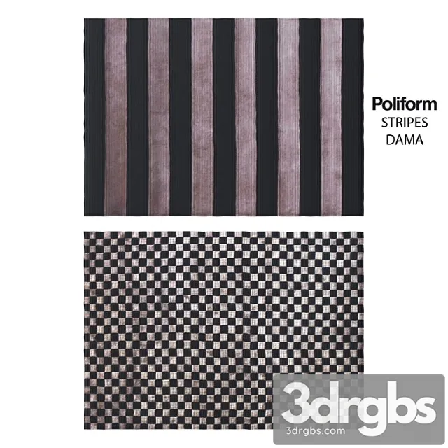 Poliform carpets dama stripes 3D Model Free
