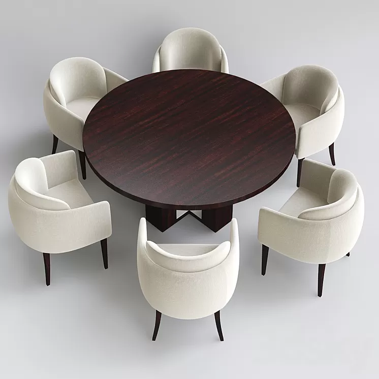 Poliform chair and table 3D Model