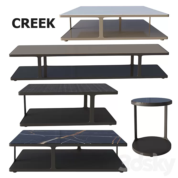 Poliform coffee table creek 3D Model