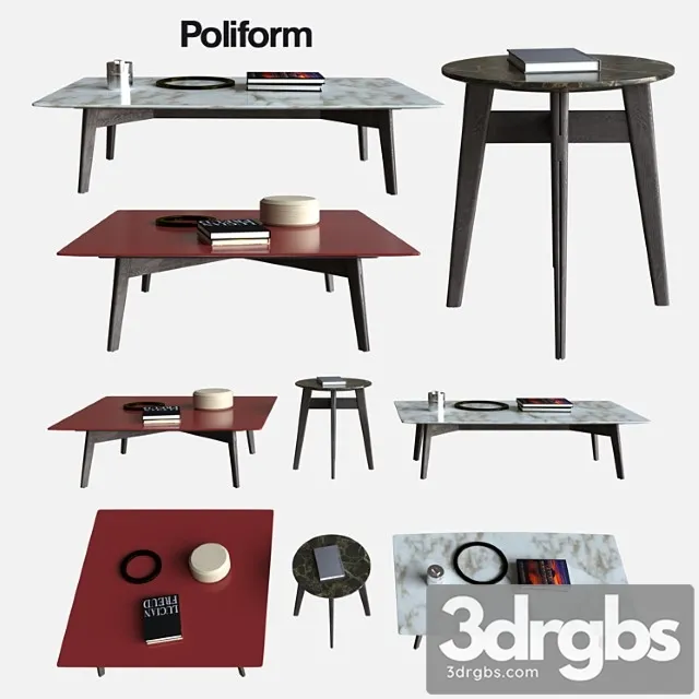 Poliform coffee tables bigger 2 3D Model Free