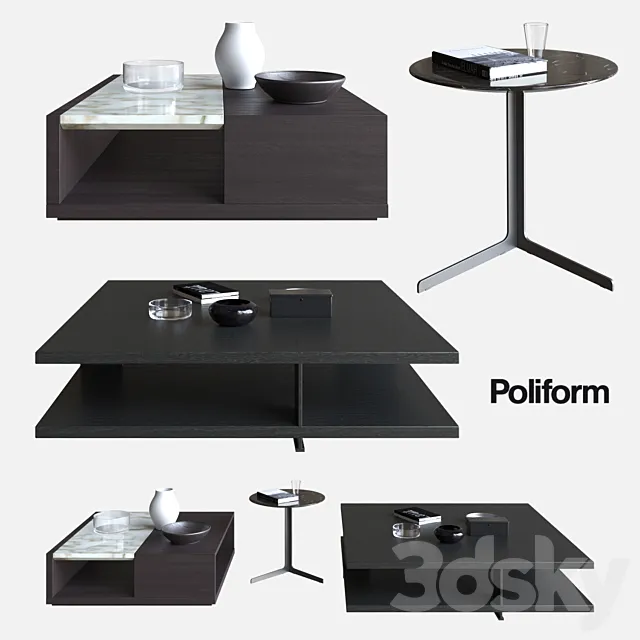POLIFORM COFFEE TABLES BRISTOL & CLASS & BABA 3DModel