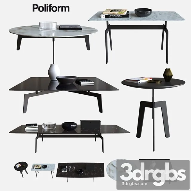 Poliform coffee tables tribeca 2 3D Model Free