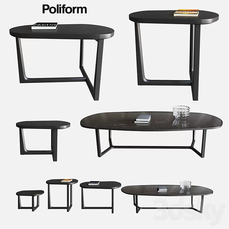 POLIFORM COFFEE TABLES TRIDENTE 3D Model