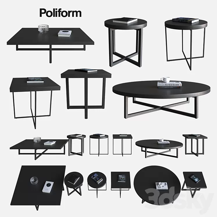 POLIFORM COFFEE TABLES YARD 3D Model