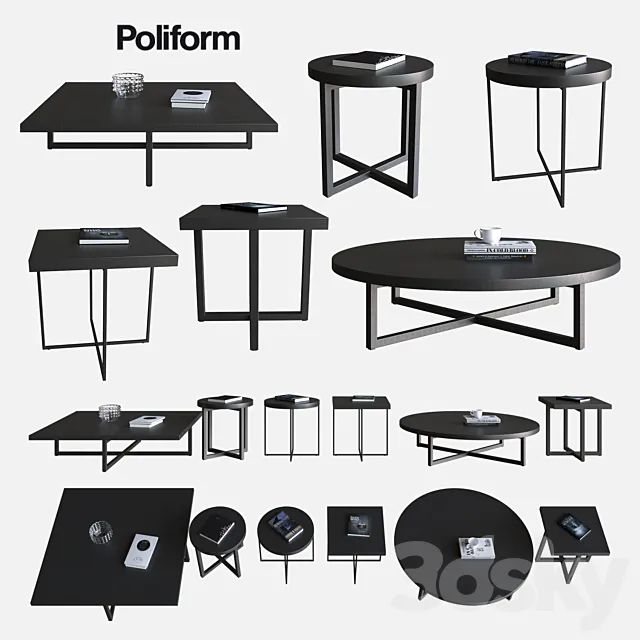 POLIFORM COFFEE TABLES YARD 3DModel