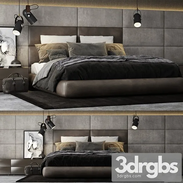 Poliform dream bed headboard 2 3D Model Free
