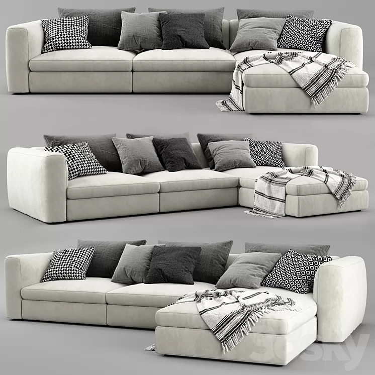 Poliform Dune Chaise Longue Sofa 3D Model
