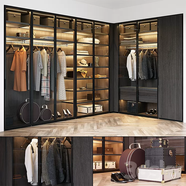 Poliform FITTED WARDROBE (vray GGX corona PBR) 3D Model