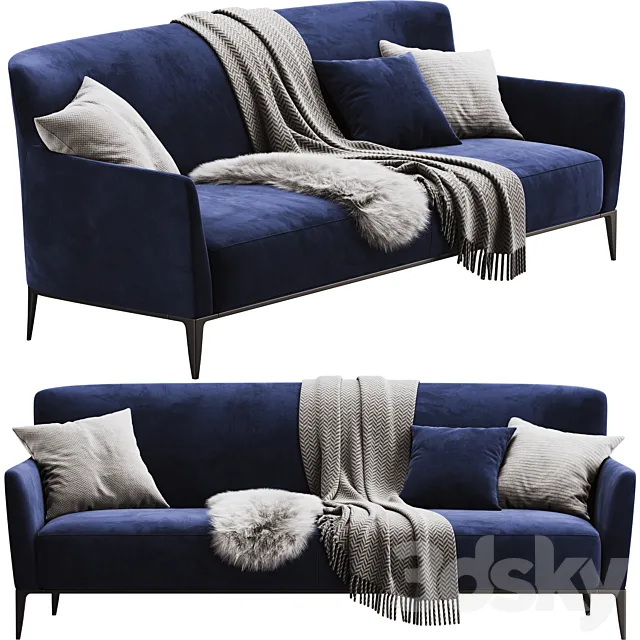 Poliform Gentleman Sofa 220 cm 3D Model