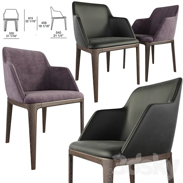 Poliform Grace Dining Chair 3D Model