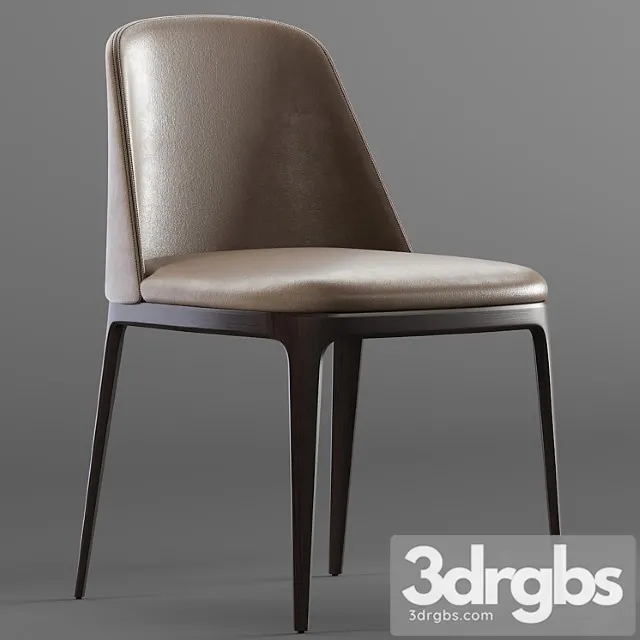Poliform Grace Leather chair 2 3D Model Free