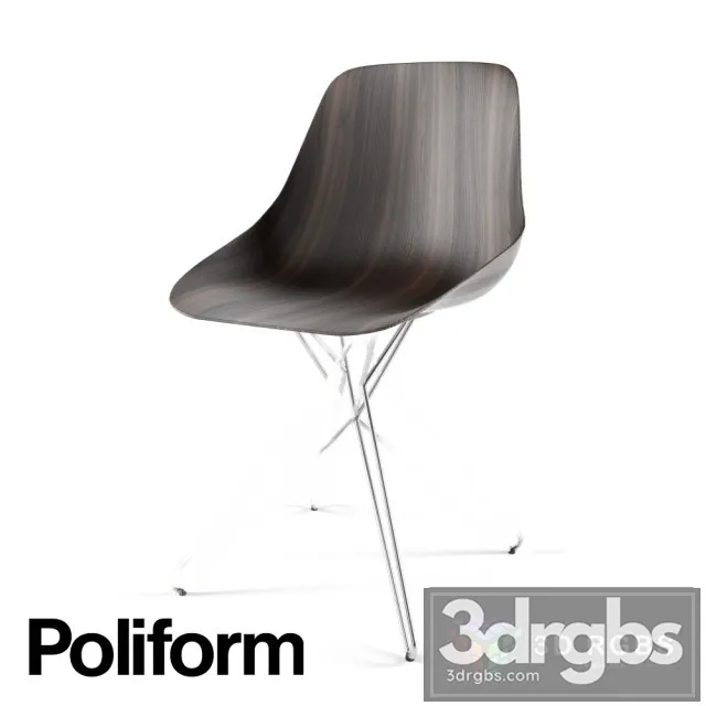 Poliform Harmony Steel Chair 3D Model Free