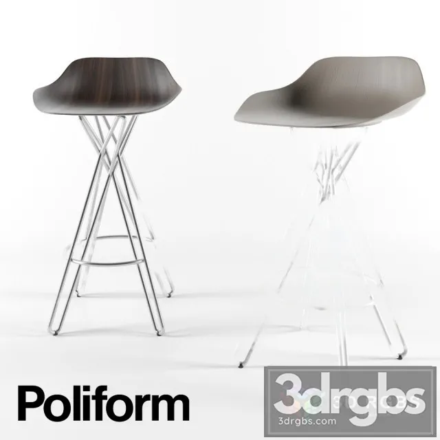 Poliform Harmony Stool 3D Model Free