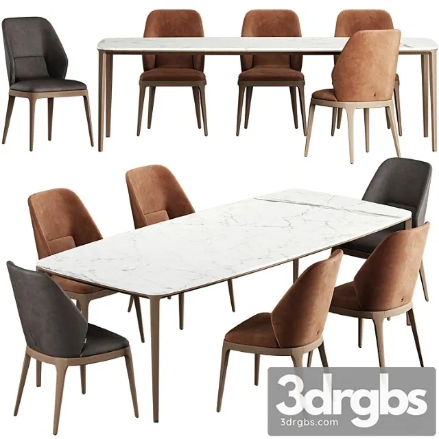 Poliform Henry Table Emporio Chair 3D Model Free