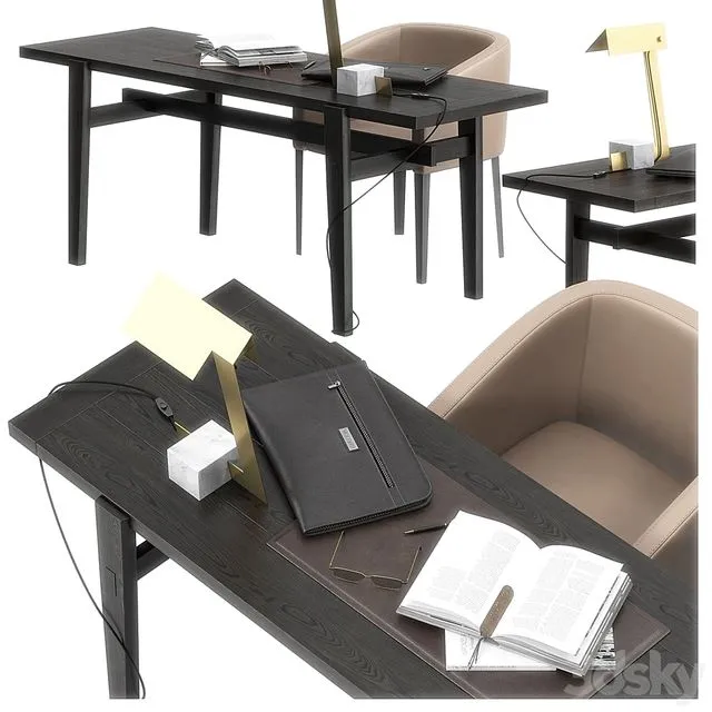 Poliform Home hotel desk set 3D Model