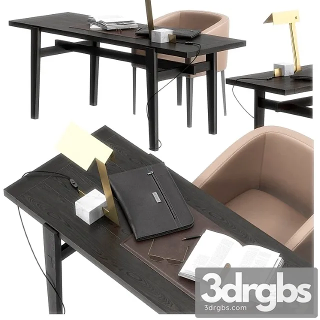 Poliform Home Hotel Desk Set 3D Model Free