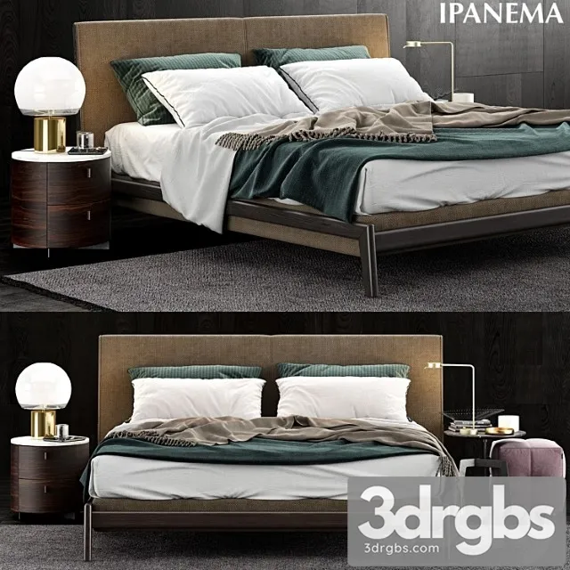Poliform ipanema bed 2 3D Model Free