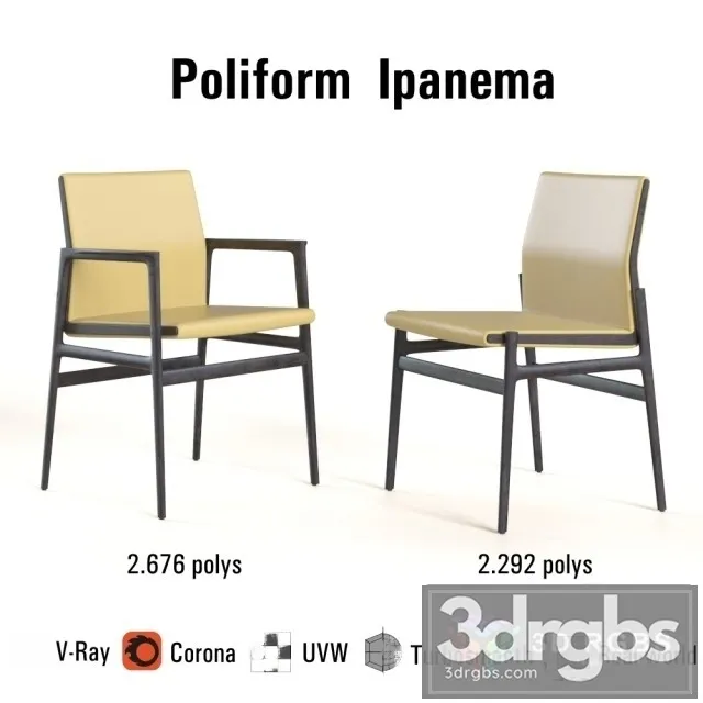 Poliform Ipanema Chair 3D Model Free