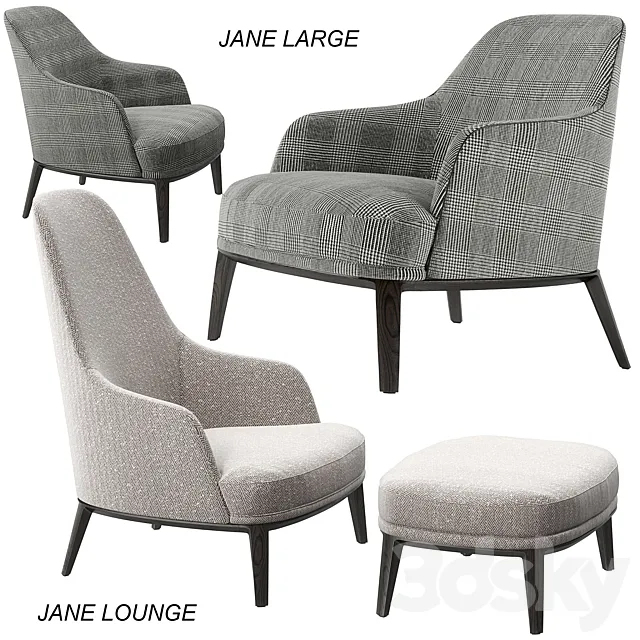 Poliform Jane Large. Lounge armchairs set 3DModel