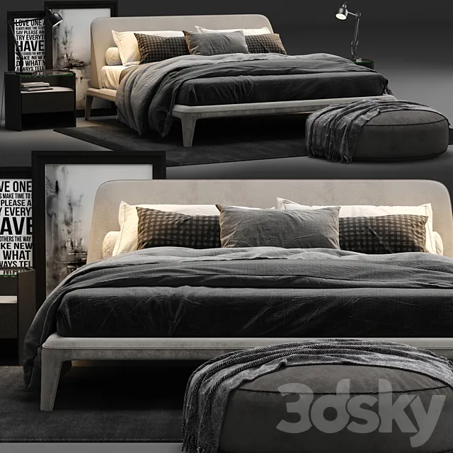 Poliform Kelly Imbottito Bed 3D Model
