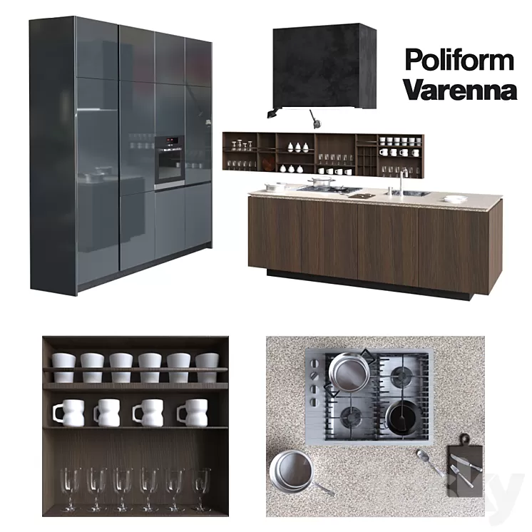 POLIFORM KITCHEN COLLECTION DESIGN CR & S VARENNA ARTEX 3 3D Model