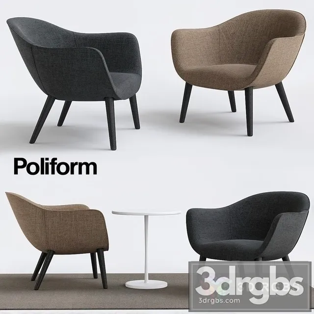 Poliform Mad Armchair Set 3D Model Free