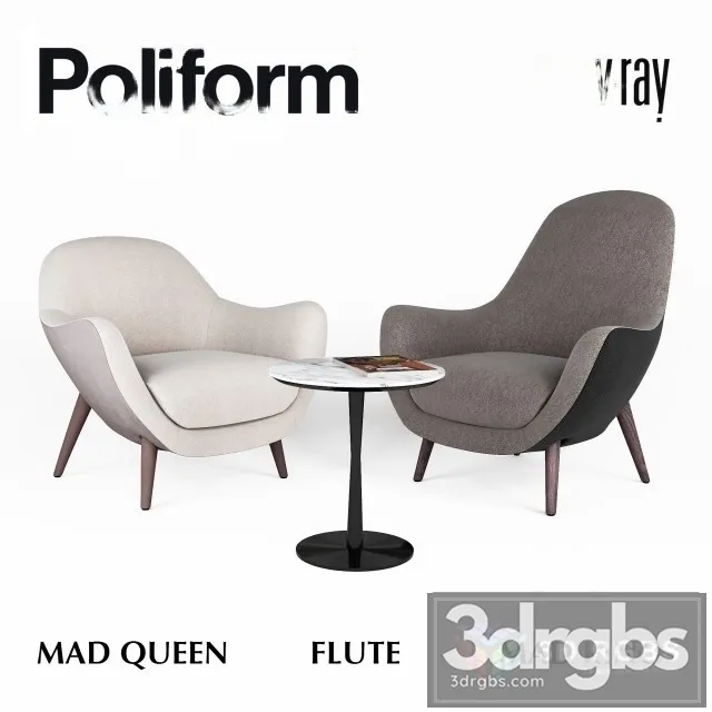 Poliform Madking Armchair 3D Model Free