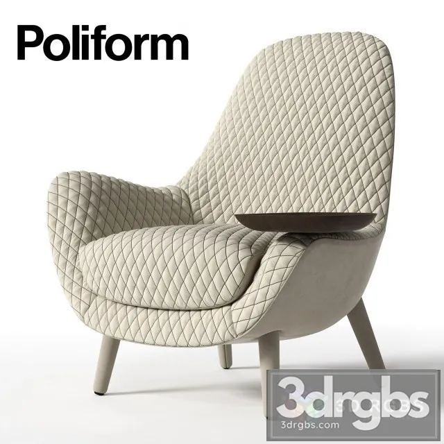 Poliform MadKing Bright Armchair 3D Model Free