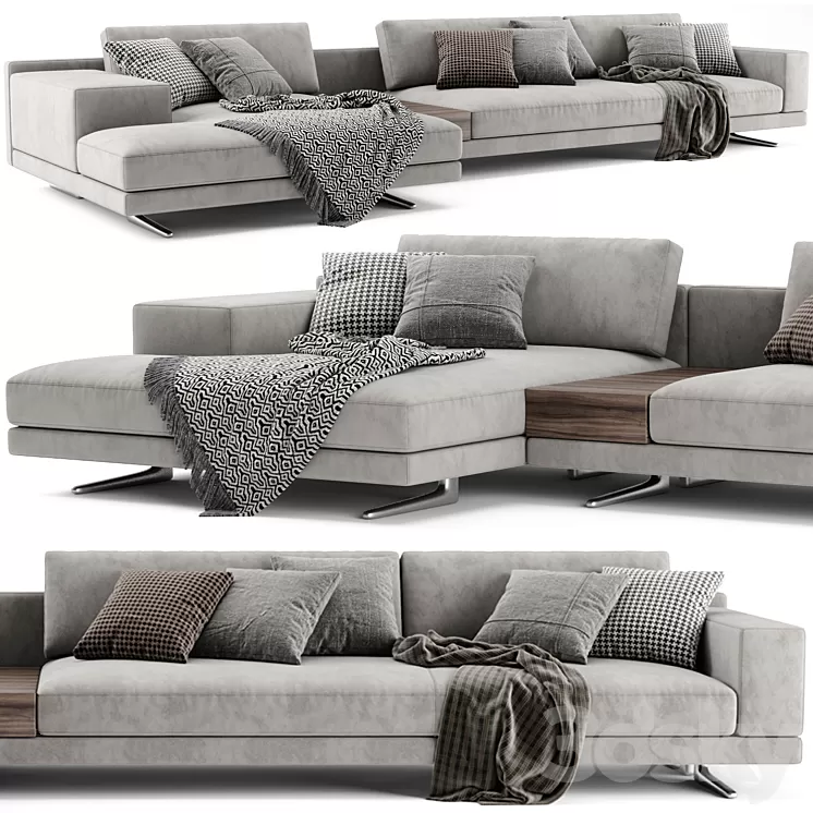 Poliform Mondrian Chaise Longue Sofa 3D Model