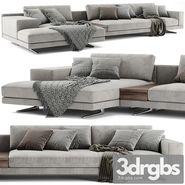 Poliform mondrian chaise longue sofa