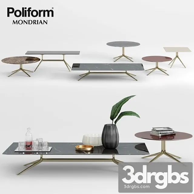 Poliform Mondrian Coffee Tables 1 3D Model Free