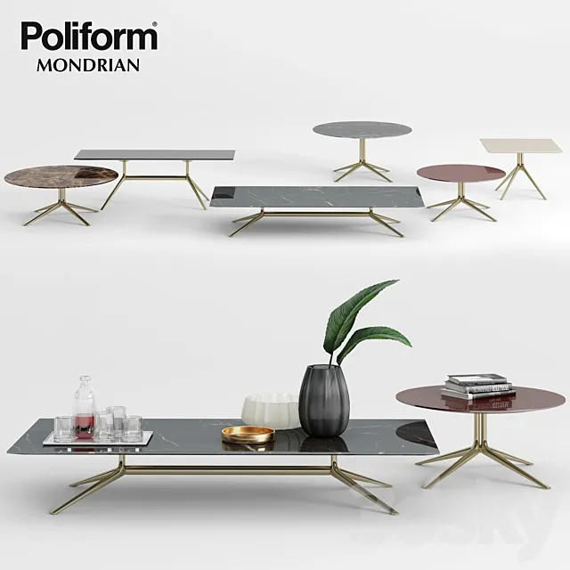 Poliform Mondrian Coffee Tables - 1 3DModel