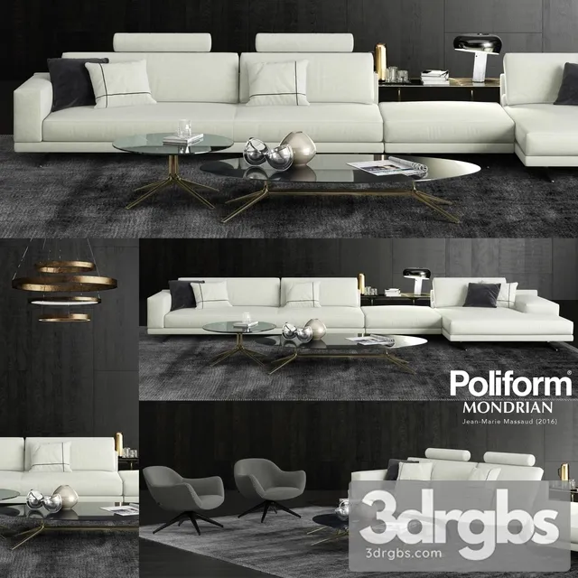 Poliform Montrian Sofa Set 3D Model Free