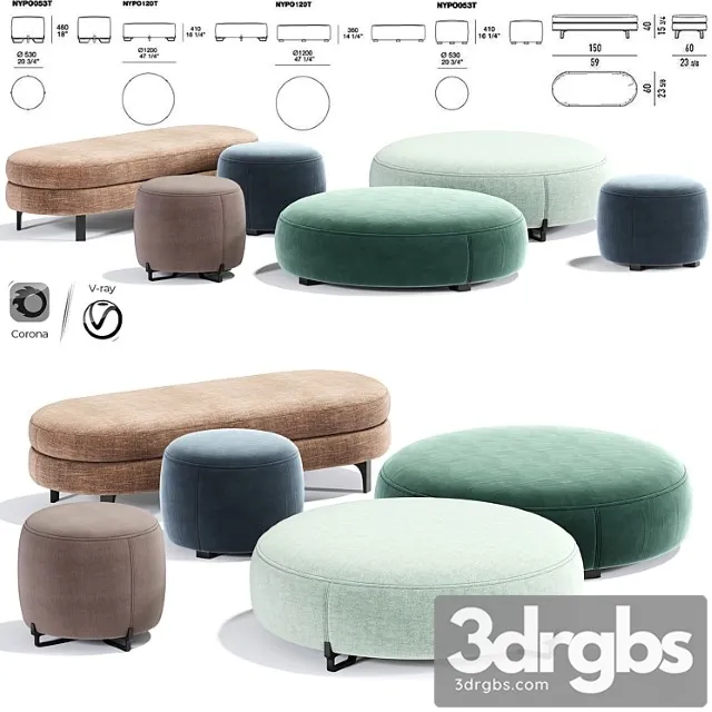 Poliform New York Pouf Round Free Download