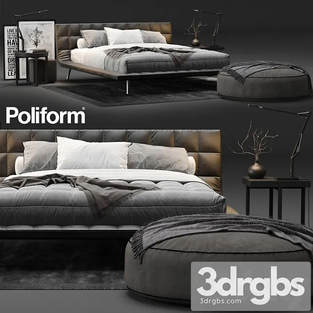 Poliform onda bed 3 3D Model Free