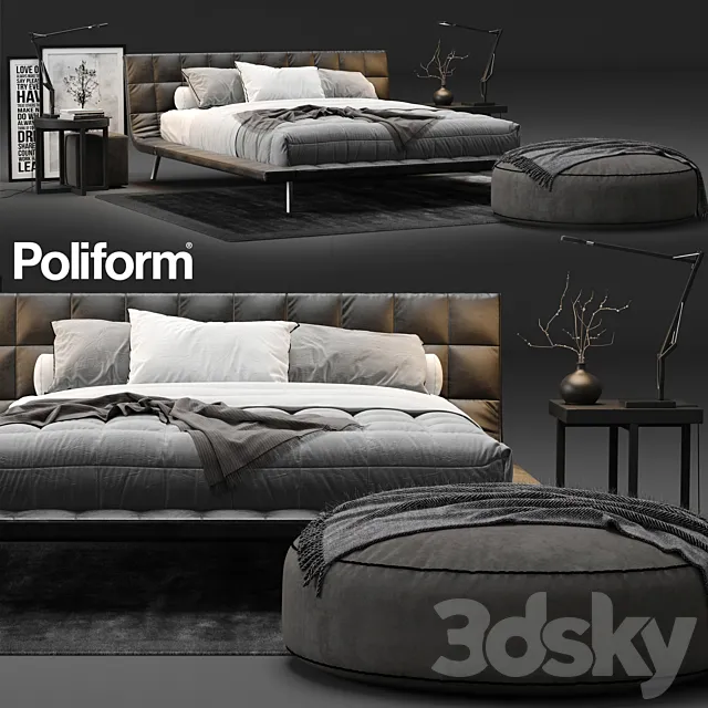 Poliform Onda Bed 3D Model