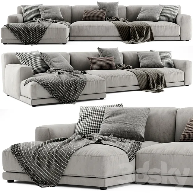 Poliform Paris Seoul Chaise Longue Sofa 02 3D Model