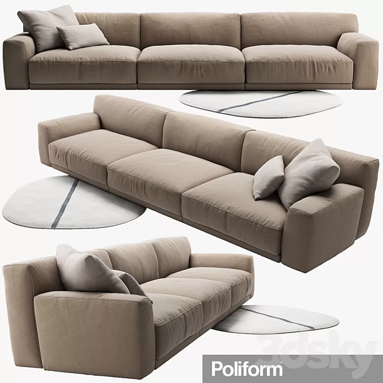 Poliform Paris Seoul sofa_3 3D Model